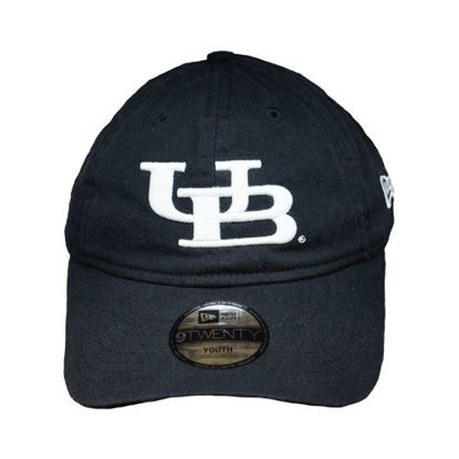 black youth new era 9/20 UB hat with "UB" wordmark in white