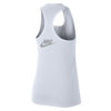 white Nike Women's Racerback Tank back with Nike logo with swoosh in silver