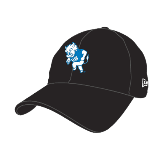 New Era 9/20 Throwback Black Hat with UB Throwback Heritage logo on the front in UB Blue and White