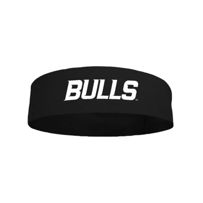 product image: black headband with BULLS wordmark in white on the front