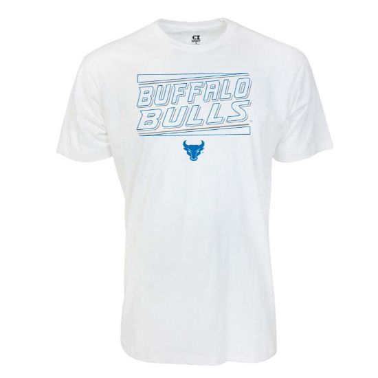 white tshirt with Buffalo Bulls Logo