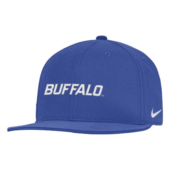blue flat brim nike hat with BUFFALO on the front