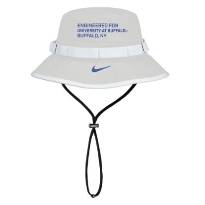 off white bucket hat with black string