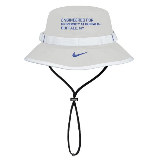 off white bucket hat with black string